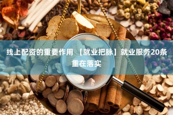 线上配资的重要作用 【就业把脉】就业服务20条重在落实